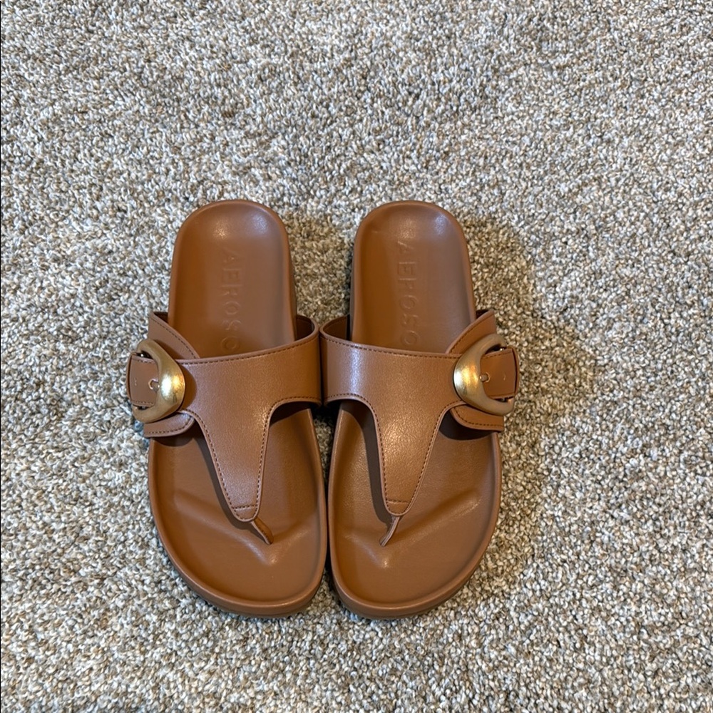 Brown Slide Sandals Aerosols